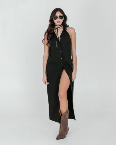 Dress Camicia Smanicato - Nero & Beige chiaro