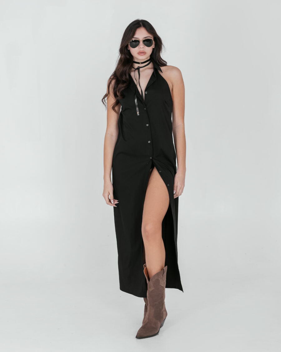 Dress Camicia Smanicato - Nero & Beige chiaro